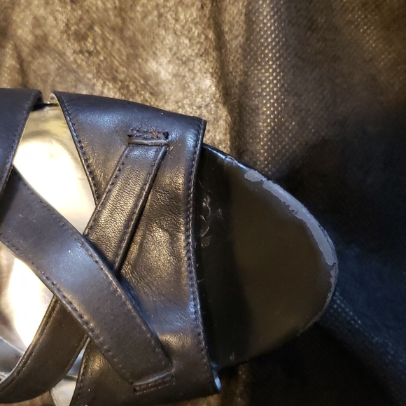 Guess 6 inch open toe strappy heels with a small platform. - Picture 4 of 6